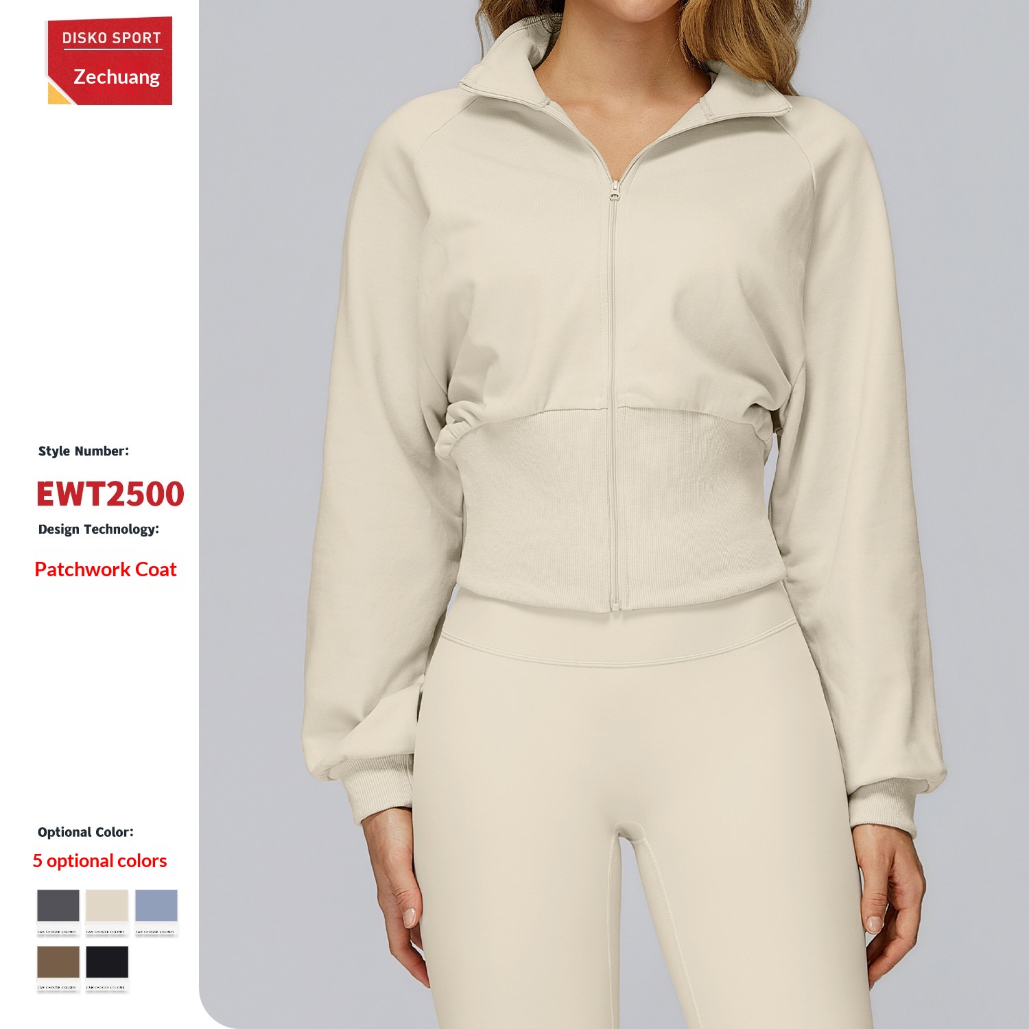 Cross-Border Autumn Winter Stand Collar Windproof Zipper Warm Sweatshirt Versatile Loose Outdoor Running Sports Jacket_voghion.com