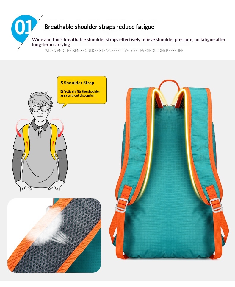 Surge Sports Outdoor Lightweight Travel Portable Folding Mountaineering Bag Hiking Cycling Waterproof Backpack_desvips.com