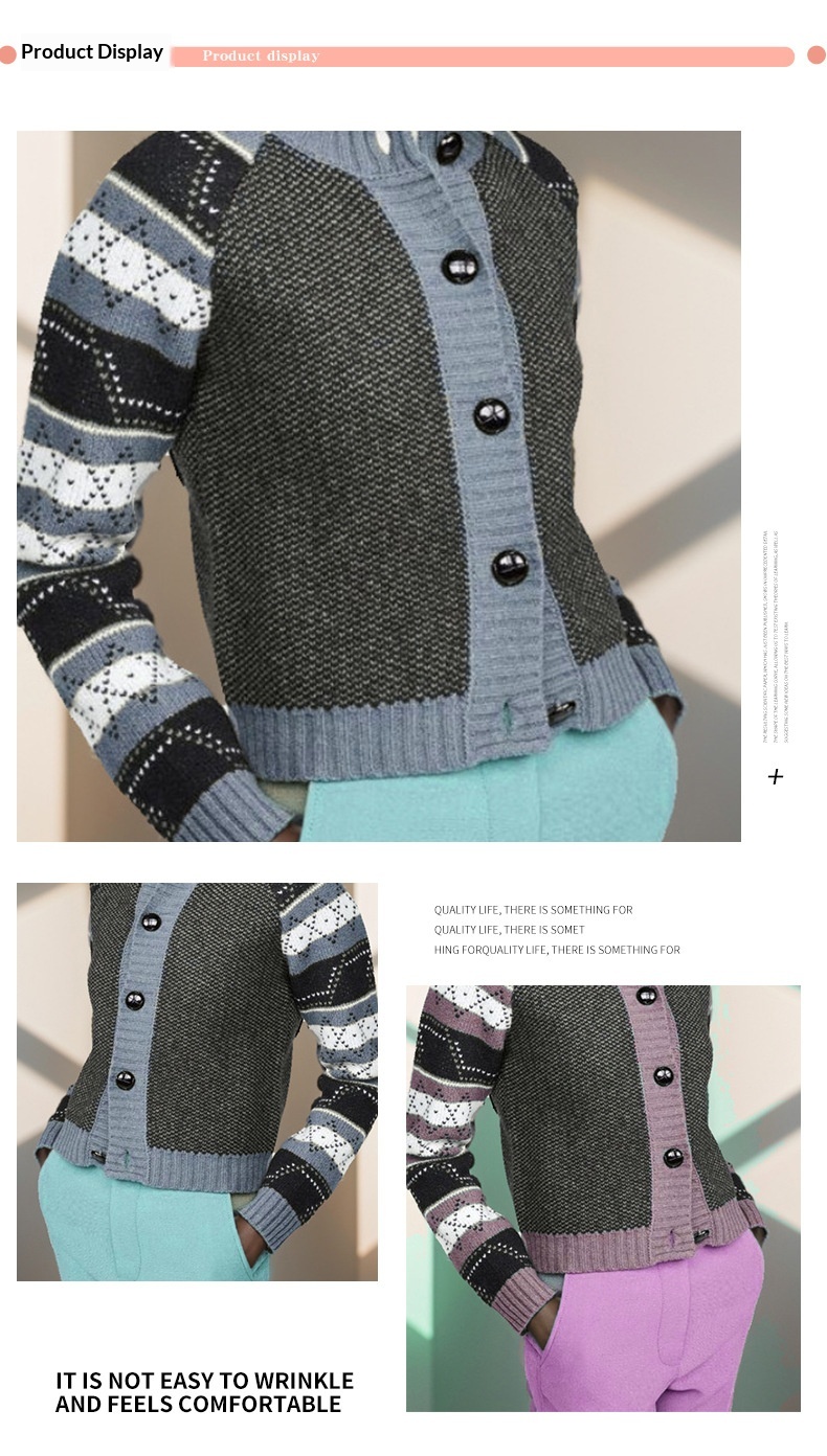 Cross-Border European And American Style Shorts Cardigan Single-Breasted Knitted Sweater Jacket Fashion Casual Top_desvips.com