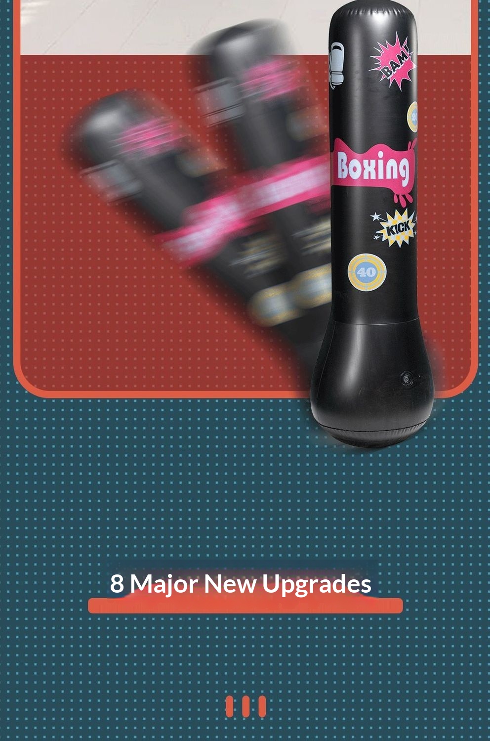 Children's Home Use Non-Tipping Post Inflatable Fitness Standing Punching Bag Kids Toy Boxing Training_desvips.com