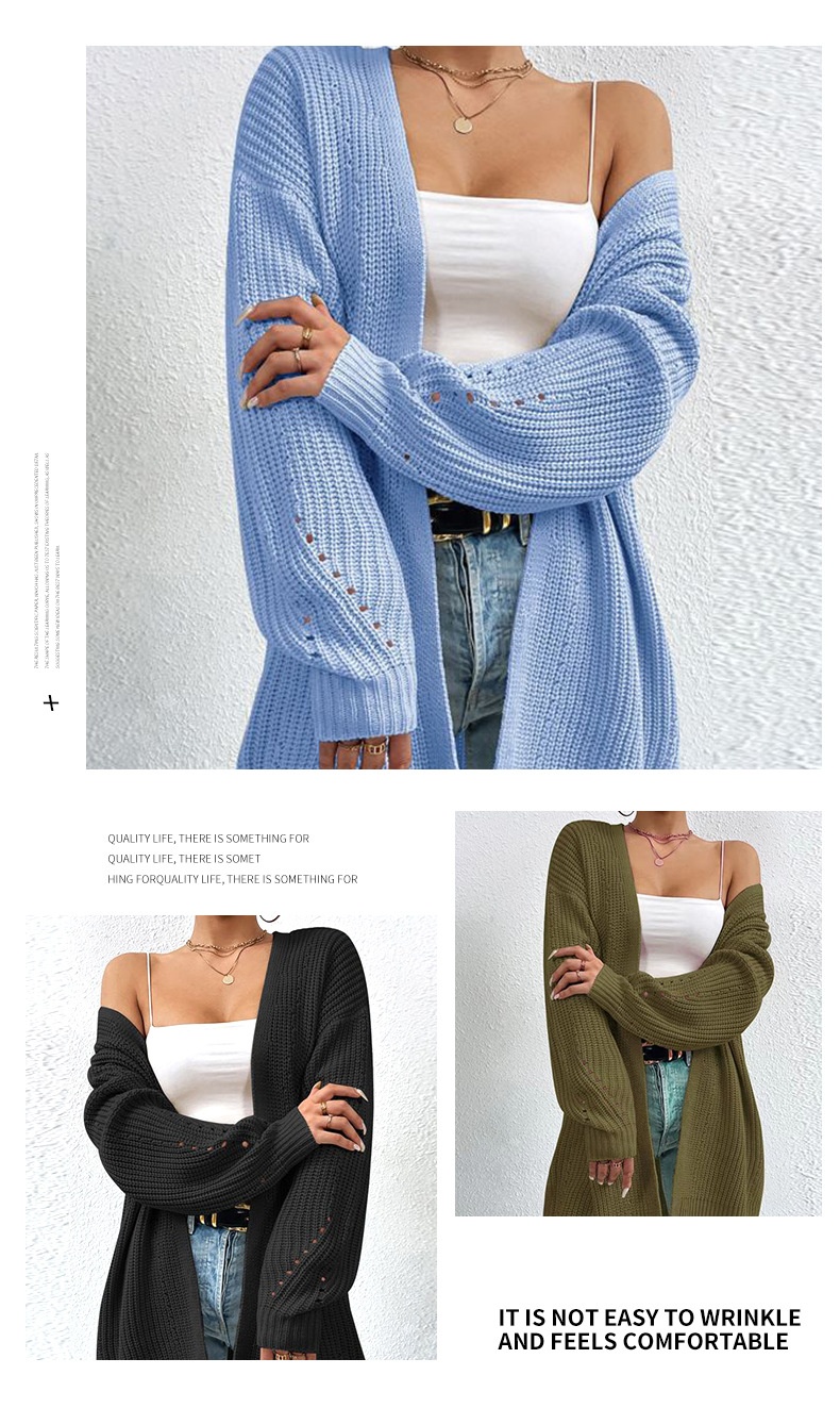 2024 Spring And Autumn New Cardigan Women, Mid-Length Thin Jacket, Fashionable Casual Knitted Base Shirt For Outerwear_desvips.com