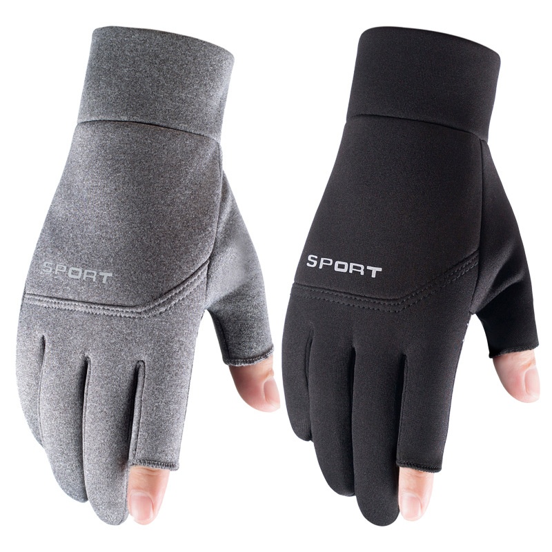 Surge Surge Surge Winter Warm Non-Slip Two-Finger Professional Fishing Cycling Delivery Rider Driving Gloves Men_desvips.com