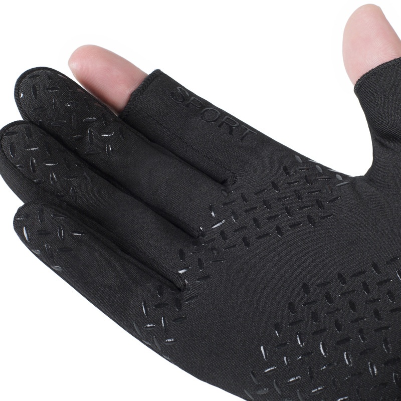 Surge Surge Surge Winter Warm Non-Slip Two-Finger Professional Fishing Cycling Delivery Rider Driving Gloves Men_desvips.com