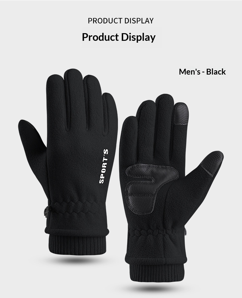 Surge Surge Surge Warm M's Polar Fleece Winter Fleece-Lined Thicked Windproof Cold-Proof Outdoor Riding Sports Touch Scre Gloves_desvips.com