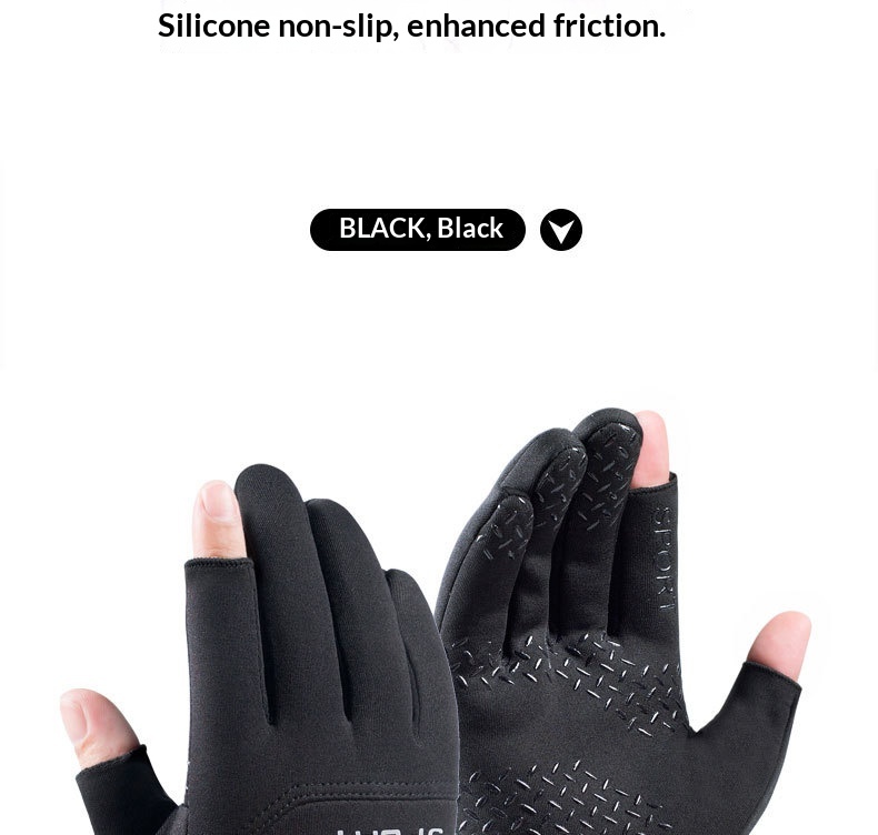 Surge Surge Surge Winter Warm Non-Slip Two-Finger Professional Fishing Cycling Delivery Rider Driving Gloves Men_desvips.com