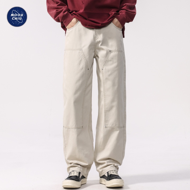 Nordmann MUCHU Clothing | American High Street Cleanfit Logging Casual Pants Men's Loose Straight Workwear Denim Trousers_mkmklike.com