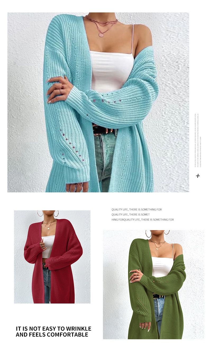 2024 Spring And Autumn New Cardigan Women, Mid-Length Thin Jacket, Fashionable Casual Knitted Base Shirt For Outerwear_desvips.com