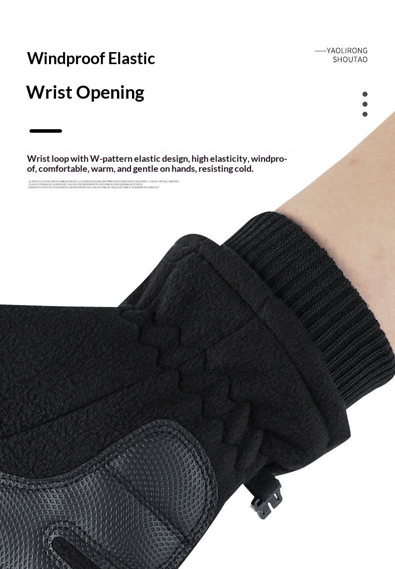 Surge Surge Surge Warm M's Polar Fleece Winter Fleece-Lined Thicked Windproof Cold-Proof Outdoor Riding Sports Touch Scre Gloves_desvips.com