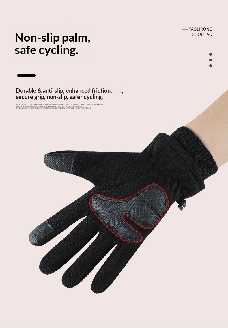 Surge Surge Surge Warm M's Polar Fleece Winter Fleece-Lined Thicked Windproof Cold-Proof Outdoor Riding Sports Touch Scre Gloves_desvips.com
