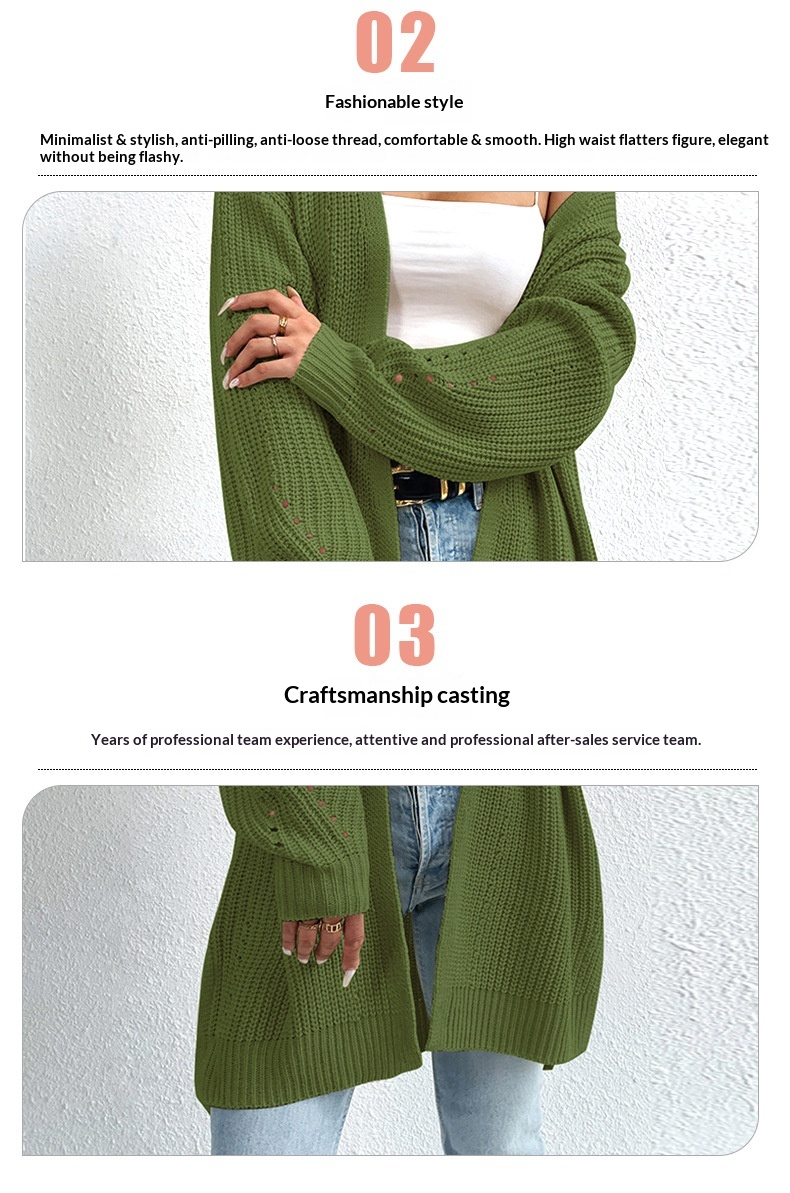 2024 Spring And Autumn New Cardigan Women, Mid-Length Thin Jacket, Fashionable Casual Knitted Base Shirt For Outerwear_desvips.com
