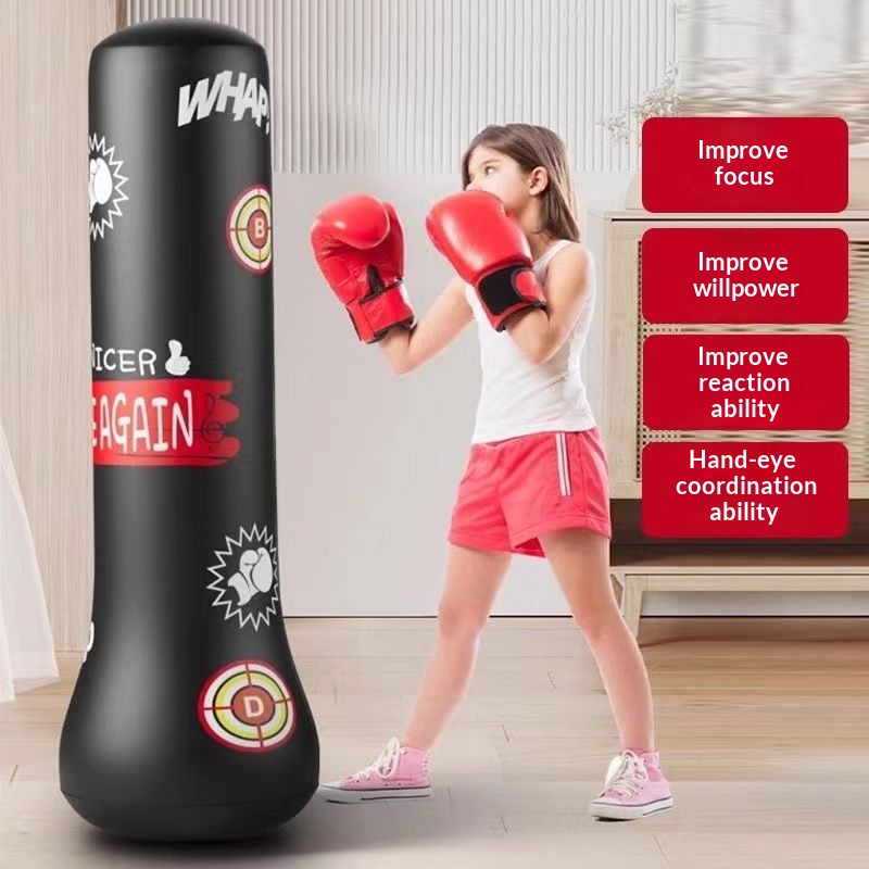 Children's Home Use Non-Tipping Post Inflatable Fitness Standing Punching Bag Kids Toy Boxing Training_voghion.com