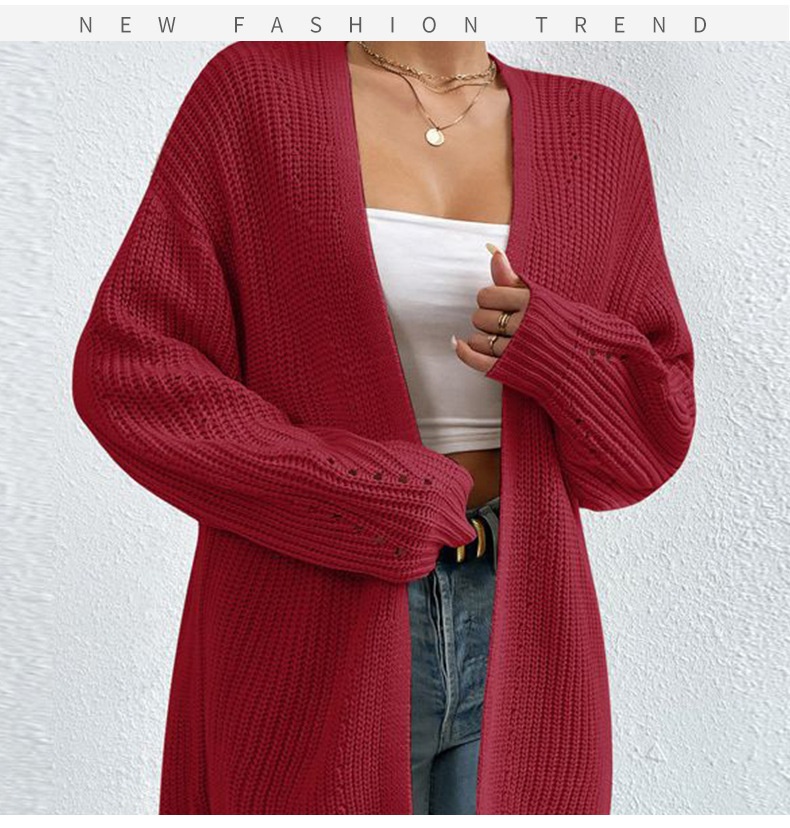 2024 Spring And Autumn New Cardigan Women, Mid-Length Thin Jacket, Fashionable Casual Knitted Base Shirt For Outerwear_desvips.com