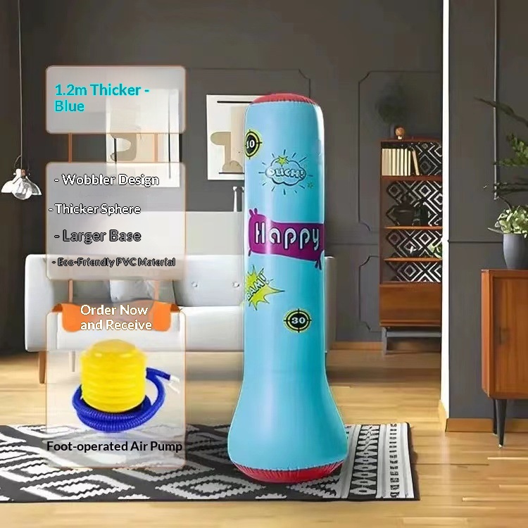 Children's Home Use Non-Tipping Post Inflatable Fitness Standing Punching Bag Kids Toy Boxing Training_desvips.com