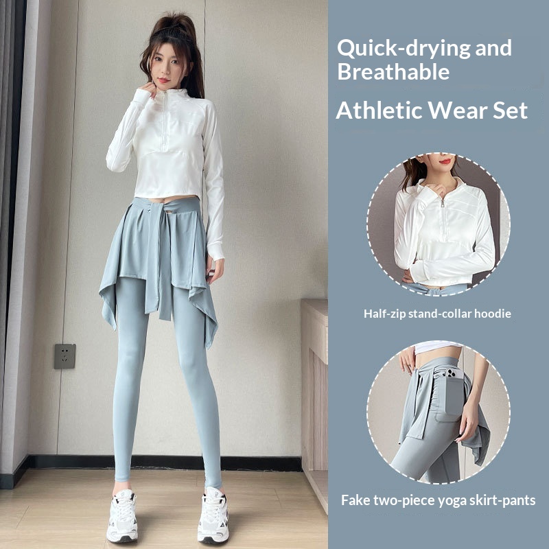 Surge Sports Suit Women 2024 New High-end Yoga Wear Fitness Climbing Badminton Skirt Pants Morning Running Clothes_desvips.com