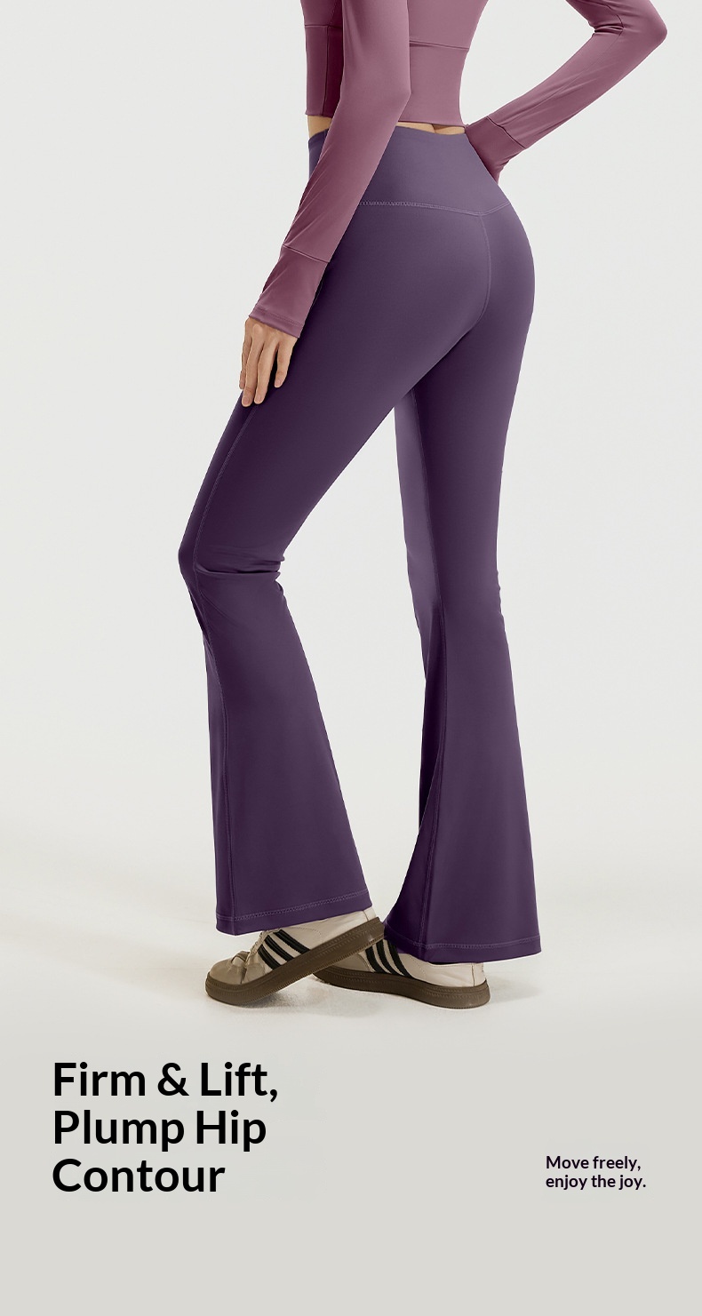 Surge Surge Surge Surge Surge Flared For Women High Waist Hip Lift Barely There Feel Sports Wide Leg Pilates Training Fitness Yoga Bell Bottom Pants_desvips.com