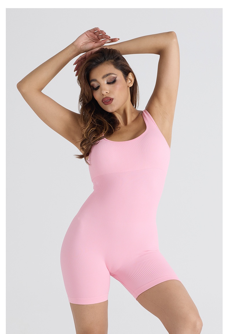 Surge Seamless Backless Yoga Tight Shapewear Sports Fitness Suit For Women Summer Hip-Lifting One-Piece Shorts_desvips.com