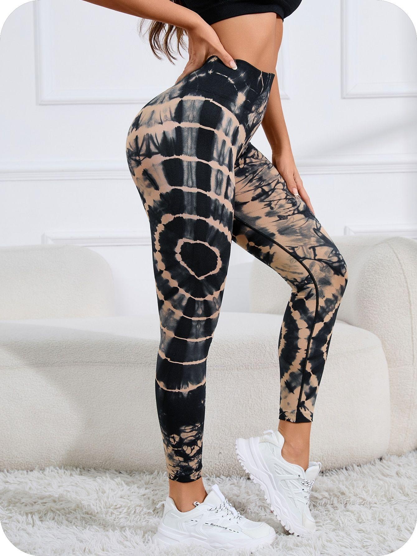 Surge New Cross-Border Seamless Tie-Dye Yoga High Waist Peach Hip Fitness Pants Running Outdoor Sports Women's Leg-Lengthening_desvips.com