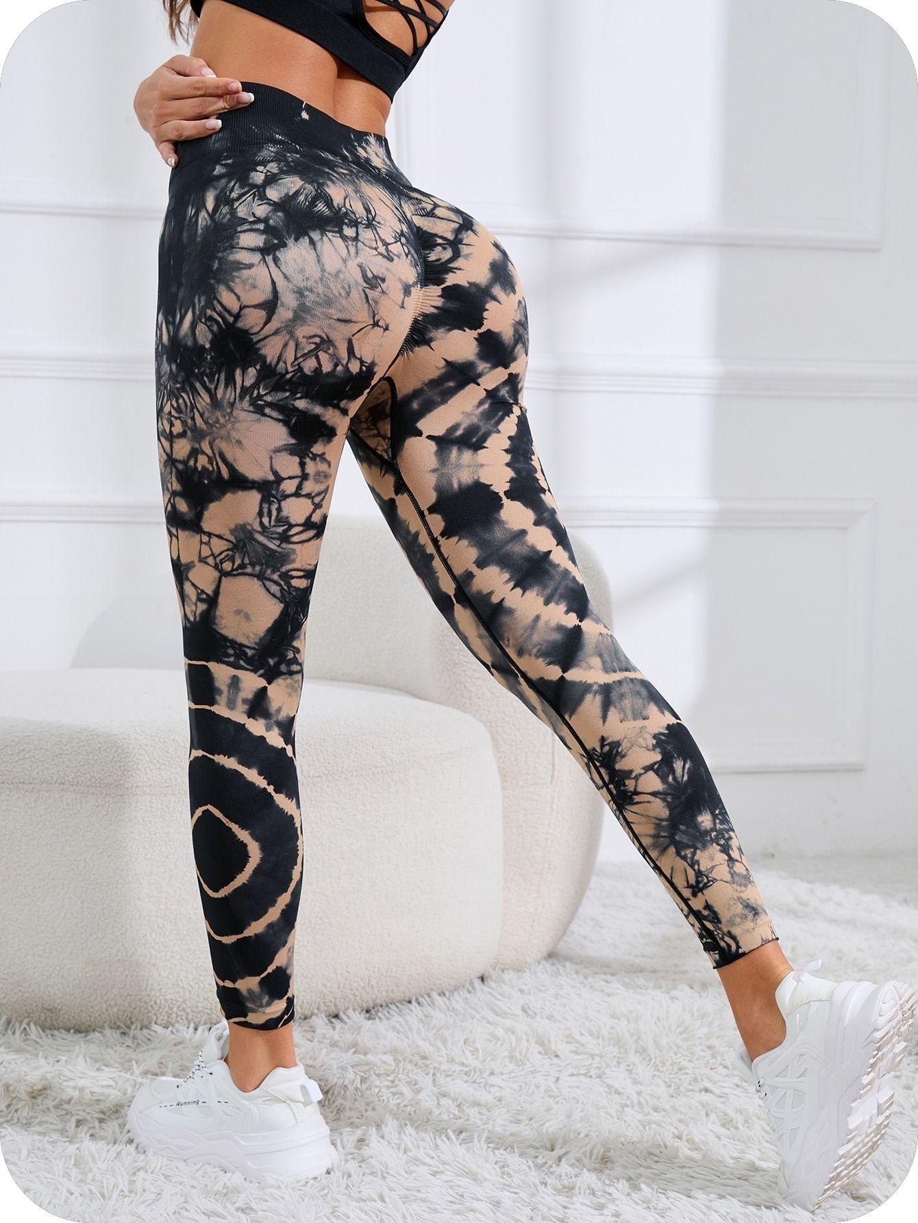 Surge New Cross-Border Seamless Tie-Dye Yoga High Waist Peach Hip Fitness Pants Running Outdoor Sports Women's Leg-Lengthening_desvips.com