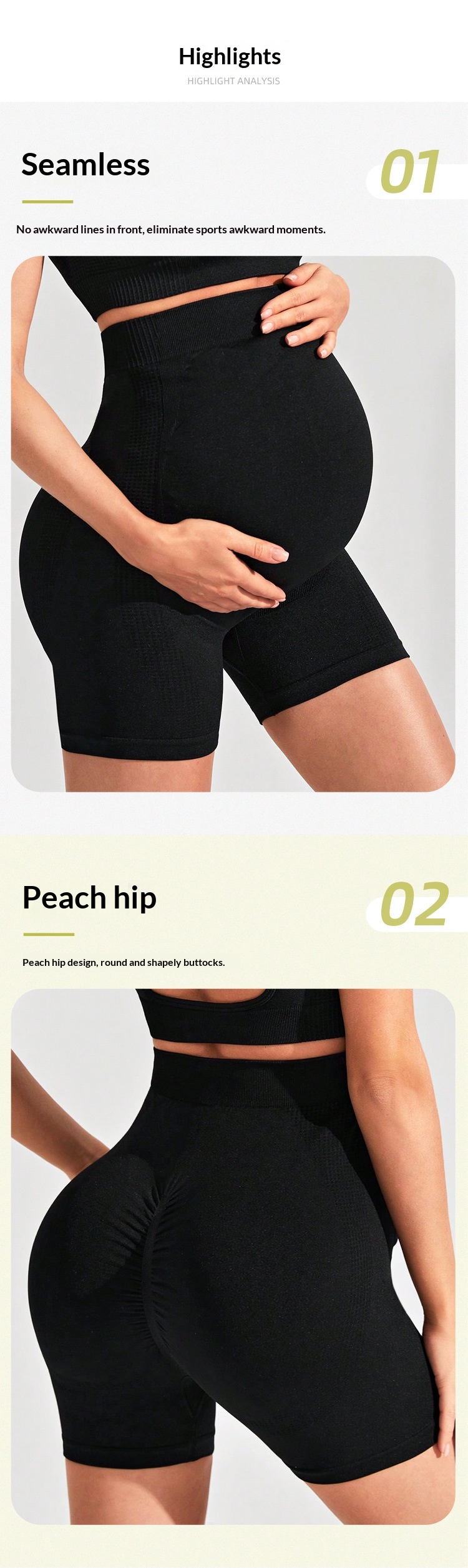 Surge Maternity Yoga Set For Women, New Seamless Backless Sports Bra And Butt-Lifting Fitness Shorts_desvips.com