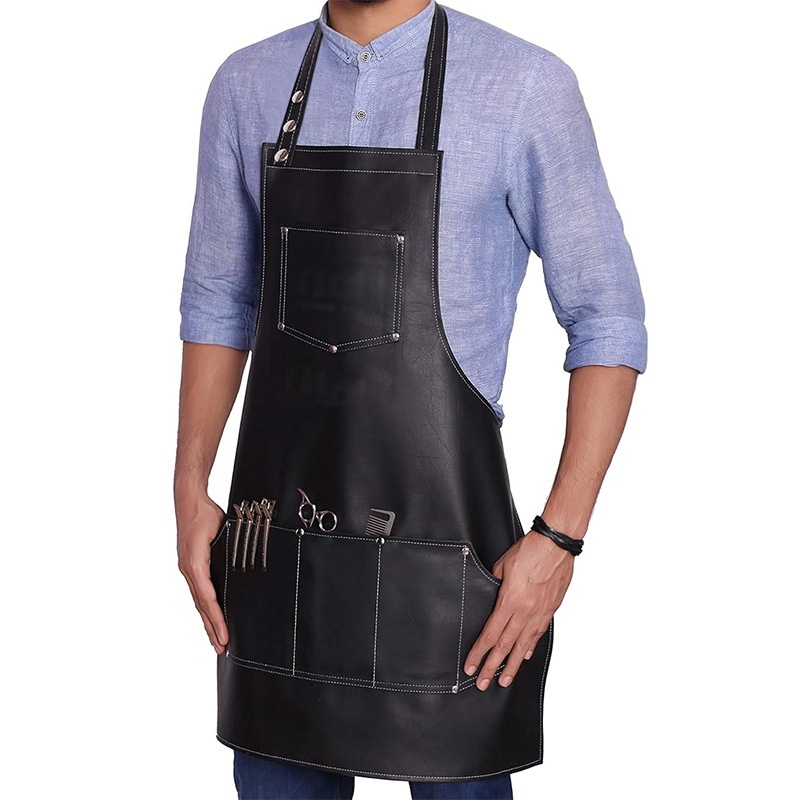Lillian Cross-Border Halter Neck Leather Waterproof Oil-Proof Catering Kitchen Aquatic Products European And American PU_voghion.com