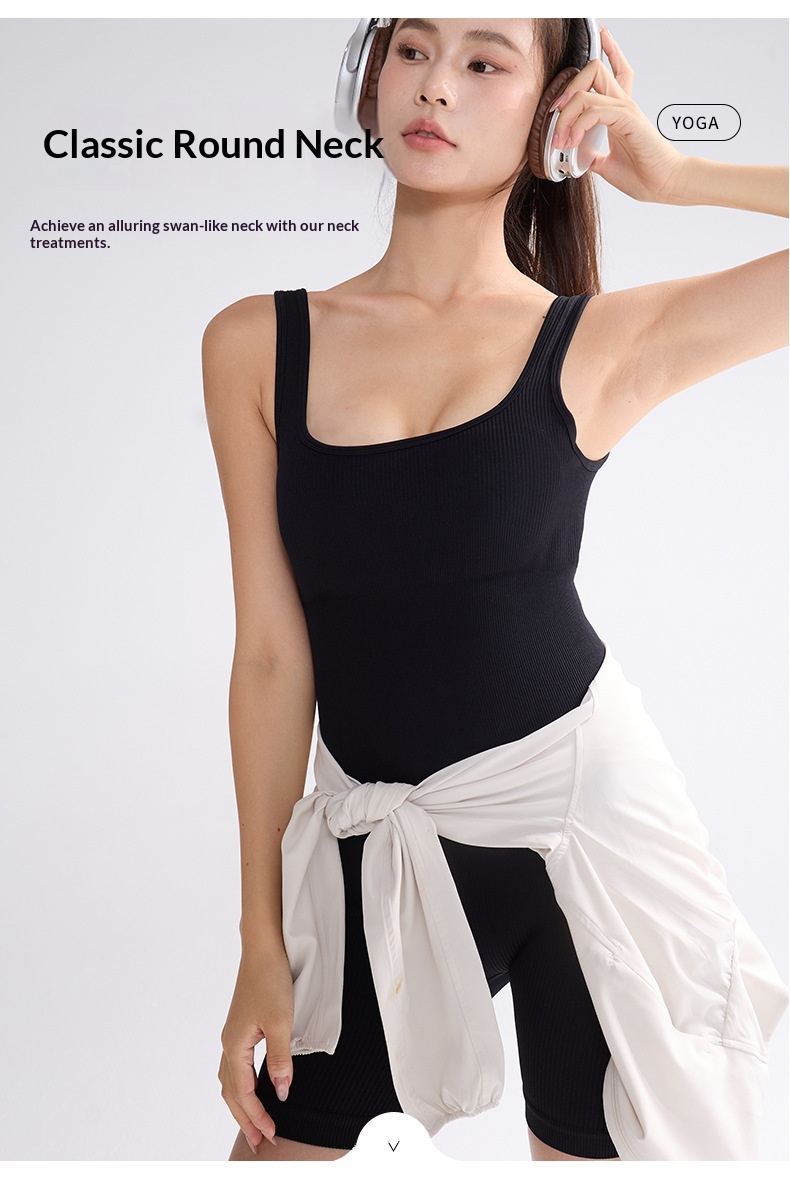 Surge Seamless Backless Yoga Tight Shapewear Sports Fitness Suit For Women Summer Hip-Lifting One-Piece Shorts_desvips.com