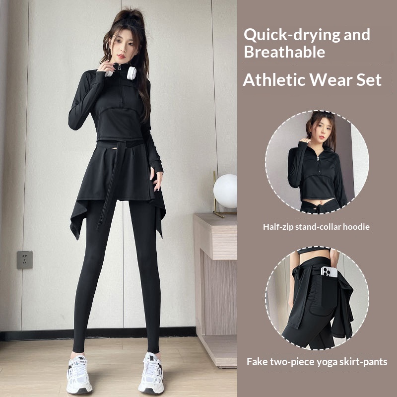 Surge Sports Suit Women 2024 New High-end Yoga Wear Fitness Climbing Badminton Skirt Pants Morning Running Clothes_desvips.com