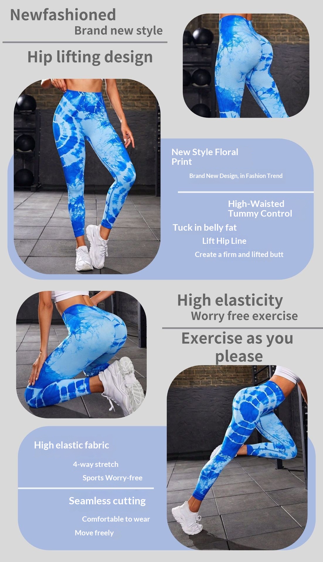 Surge New Cross-Border Seamless Tie-Dye Yoga High Waist Peach Hip Fitness Pants Running Outdoor Sports Women's Leg-Lengthening_desvips.com