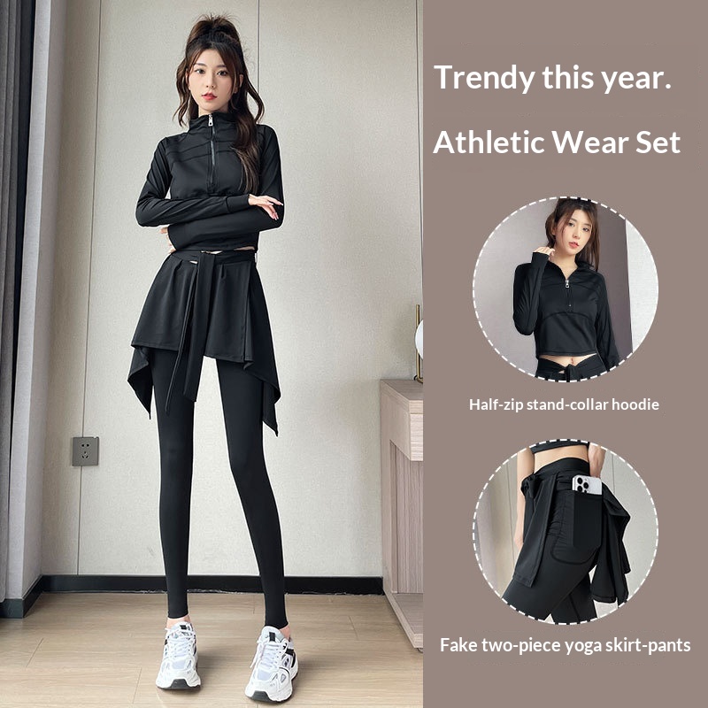 Surge Sports Suit Women 2024 New High-end Yoga Wear Fitness Climbing Badminton Skirt Pants Morning Running Clothes_voghion.com