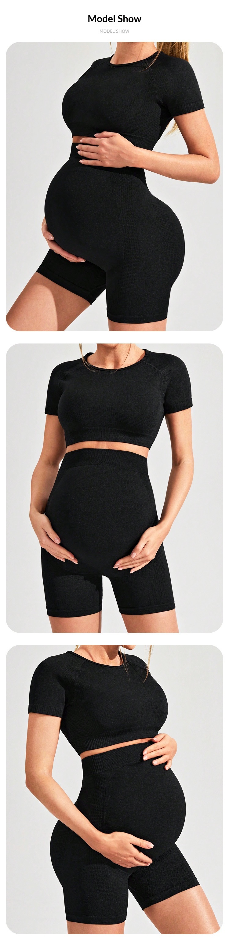 Surge Maternity Yoga Set For Women, New Seamless Backless Sports Bra And Butt-Lifting Fitness Shorts_desvips.com