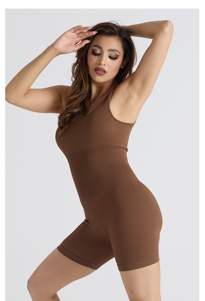 Surge Seamless Backless Yoga Tight Shapewear Sports Fitness Suit For Women Summer Hip-Lifting One-Piece Shorts_desvips.com