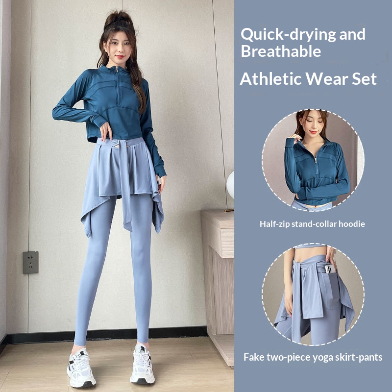 Surge Sports Suit Women 2024 New High-end Yoga Wear Fitness Climbing Badminton Skirt Pants Morning Running Clothes_desvips.com