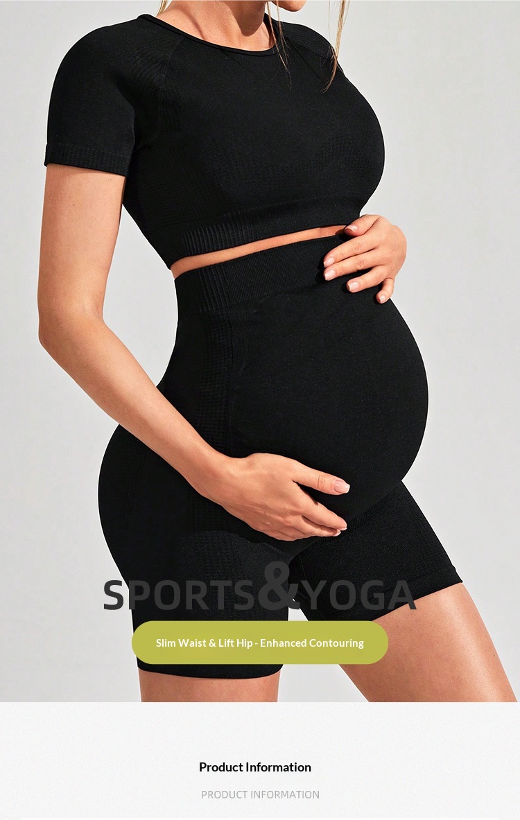 Surge Maternity Yoga Set For Women, New Seamless Backless Sports Bra And Butt-Lifting Fitness Shorts_desvips.com