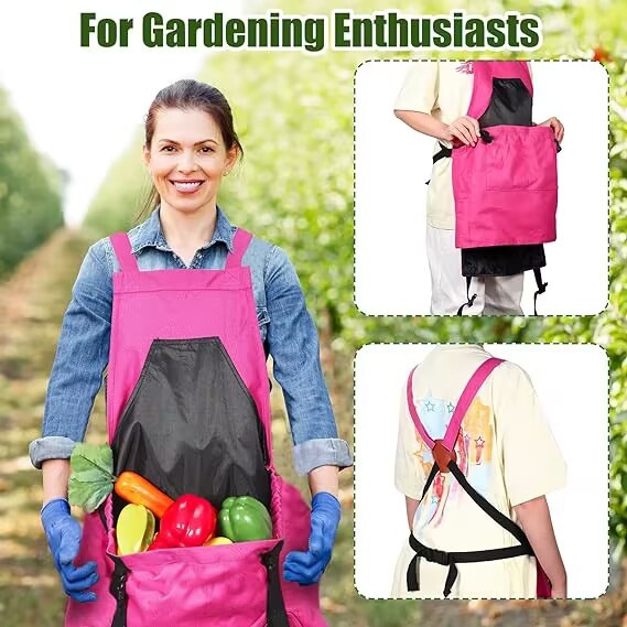 Lillian Outdoor Large Pocket Gardening Quick Release Harvest Backpack Tool Apron Water Pipe Picking Bag_voghion.com