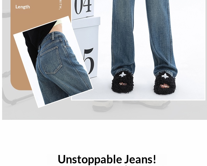 ELLE 2025 New Dark Blue Spring Narrow Wide-Leg Jeans For Women, Autumn And Winter High-Waisted Slimming Loose Straight Pants_mkmklike.com