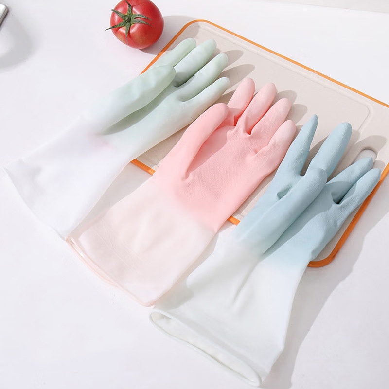 Lillian Household Dishwashing Durable Kitchen Cleaning Rubber Latex Waterproof Plastic Gloves For Washing Clothes And Dishes_voghion.com