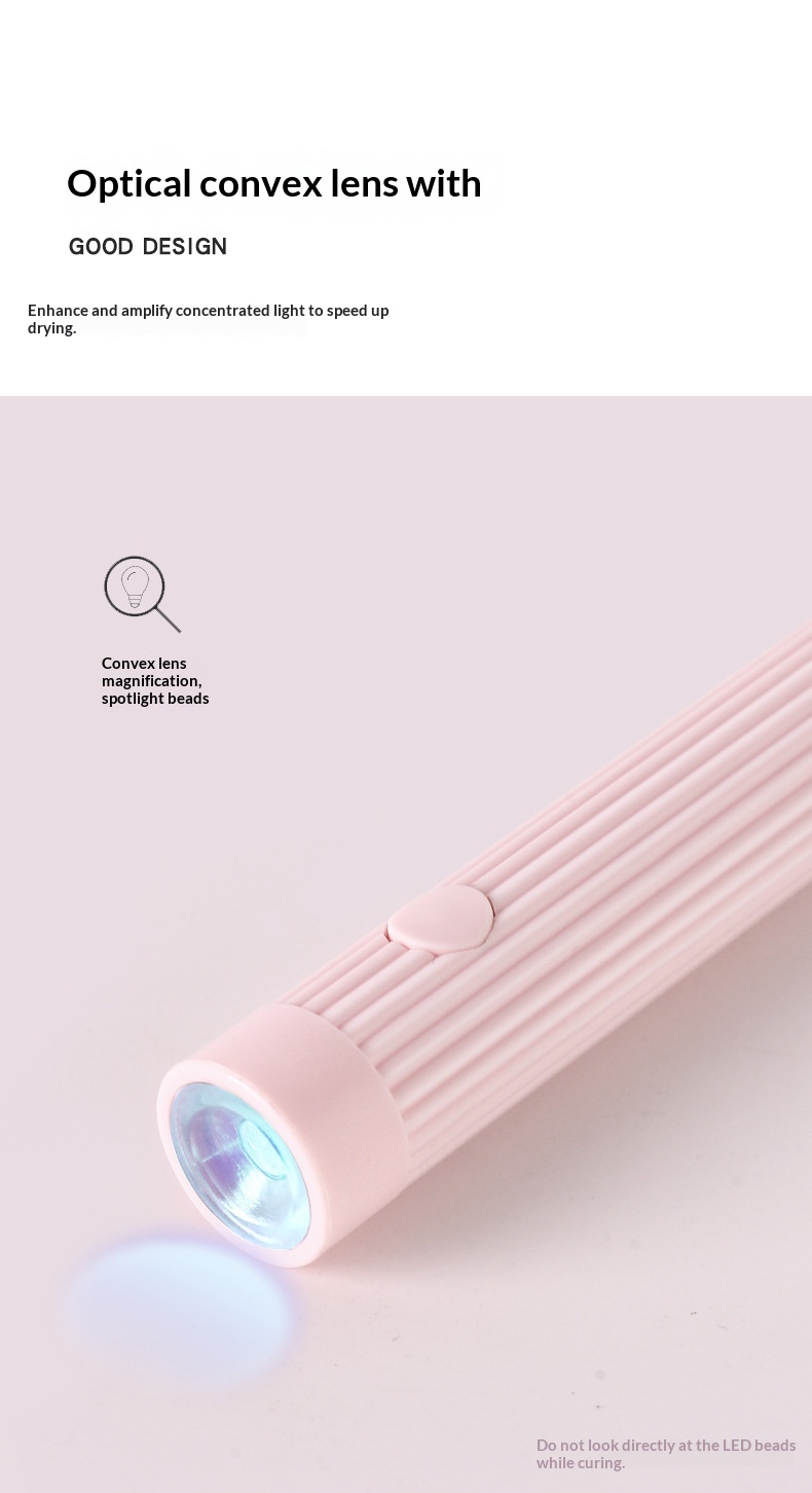 Tragbare, wiederaufladbare Mini-UV-Nagellampe mit Strahler für schnelles Trocknen_voghion.com