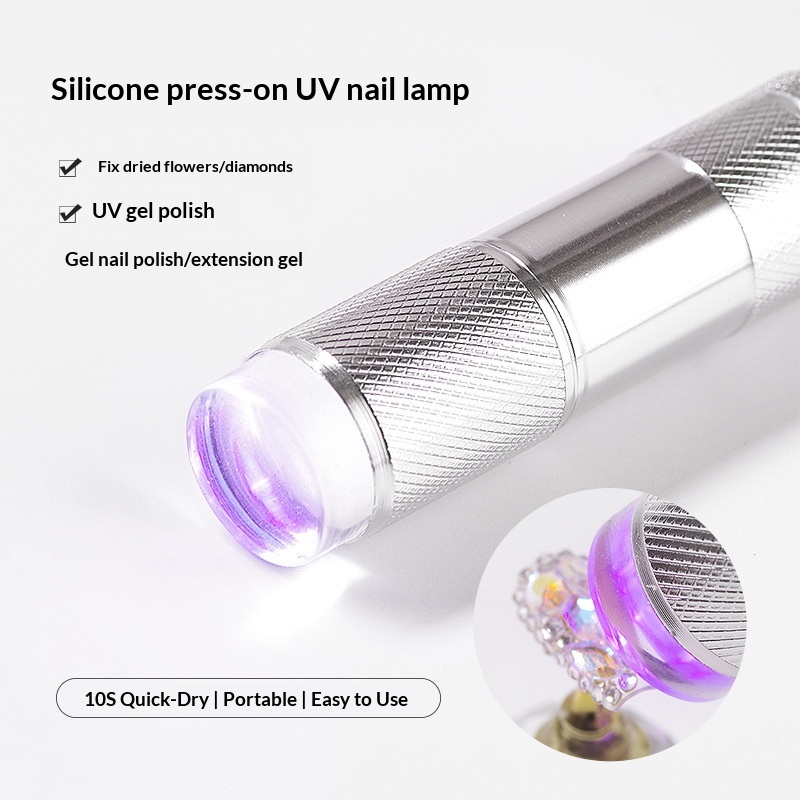 Silicone Press-On French Manicure Accessories Handheld Phototherapy Machine Nail Lamp Mini Auxiliary Tool Lighting Small_voghion.com