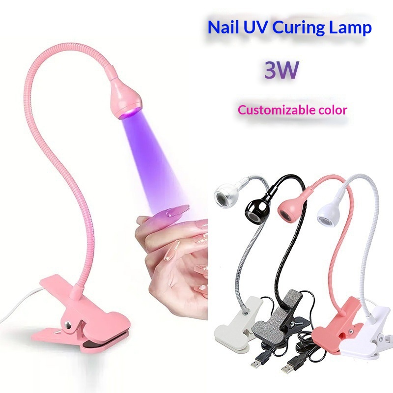 LED Gooseneck UV Purple Light Mobile Phone Repair USB Clip-On Nail Curing Lamp_voghion.com