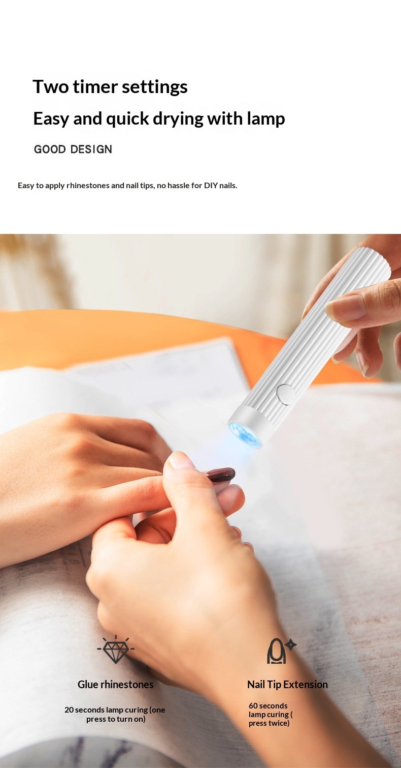 Tragbare, wiederaufladbare Mini-UV-Nagellampe mit Strahler für schnelles Trocknen_voghion.com