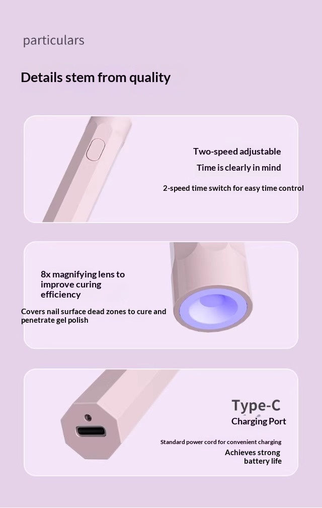 Mini Handheld Art Flat Small Portable Tip Curing Rechargeable Quick-Dry Multi-Function Nail Lamp Special_voghion.com