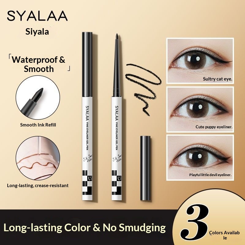 Yeni Ultra İnce Jel Eyeliner Kalemi, Uzun Süre Kalıcı, Terlemeye Dayanıklı, Su Geçirmez, Bulaşmaya Karşı Dayanıklı, Pürüzsüz Uygulama, Başlangıç Seviyesi, Öğrenci, Parti Makyajı_voghion.com