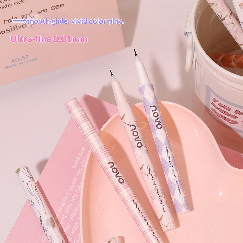 novo Çift Gözbebeği Göz Kalemi Su Geçirmez Ter Geçirmez Bulaşmaz Uzun Süre Kalıcı Ultra İnce Yeni Başlayanlar İçin Aegyo-sal_voghion.com