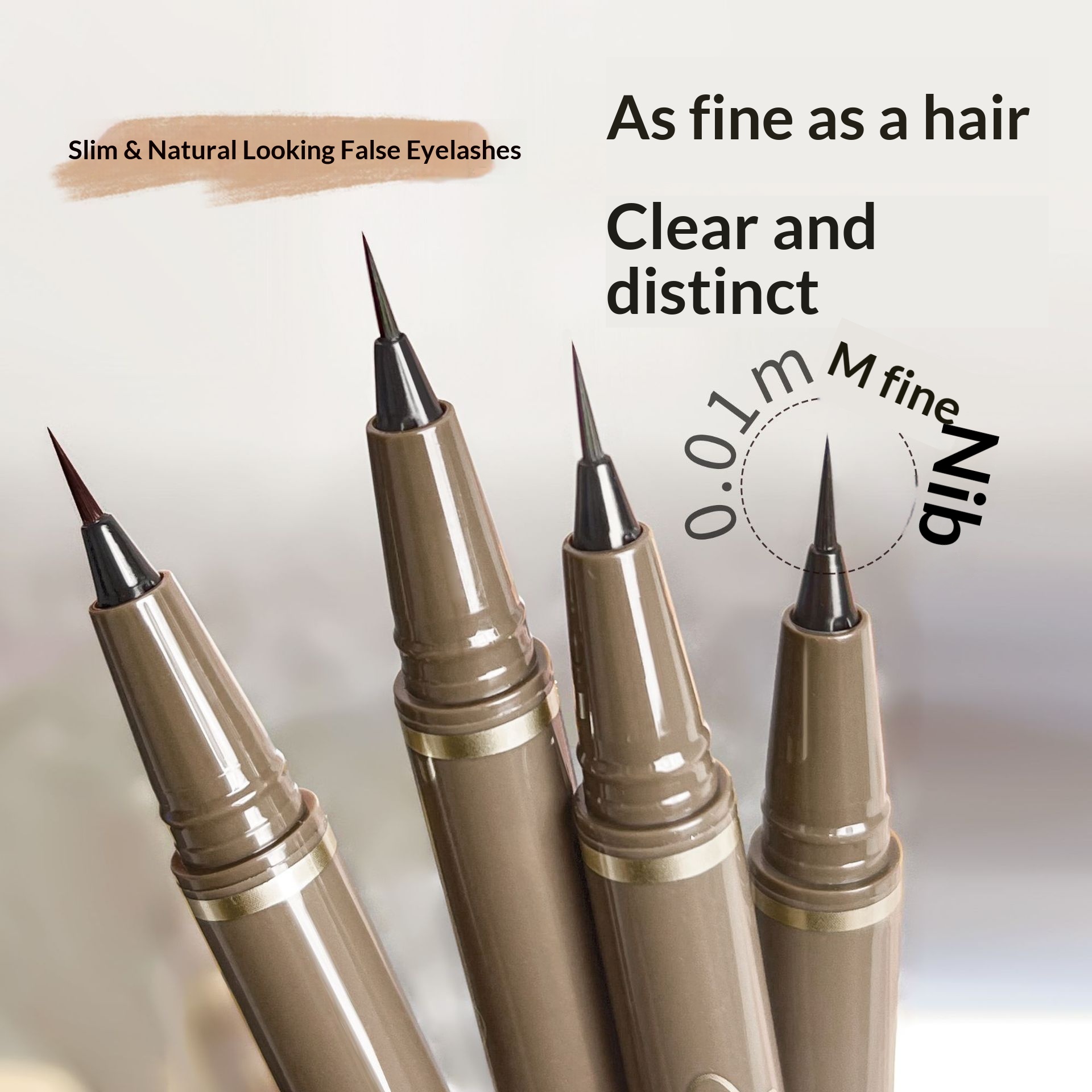 Maxfine İnce Kahverengi Su Geçirmez Bulaşmayan Doğal Eyeliner Alt Kirpik Makyajı Stokta_voghion.com