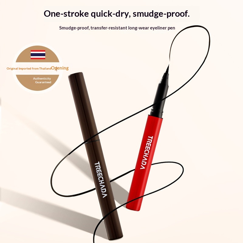 General Trade Thailand TREECHADA Fine Waterproof Non-Smudge Long-Lasting With Refill Eyeliner Liquid Pen_voghion.com