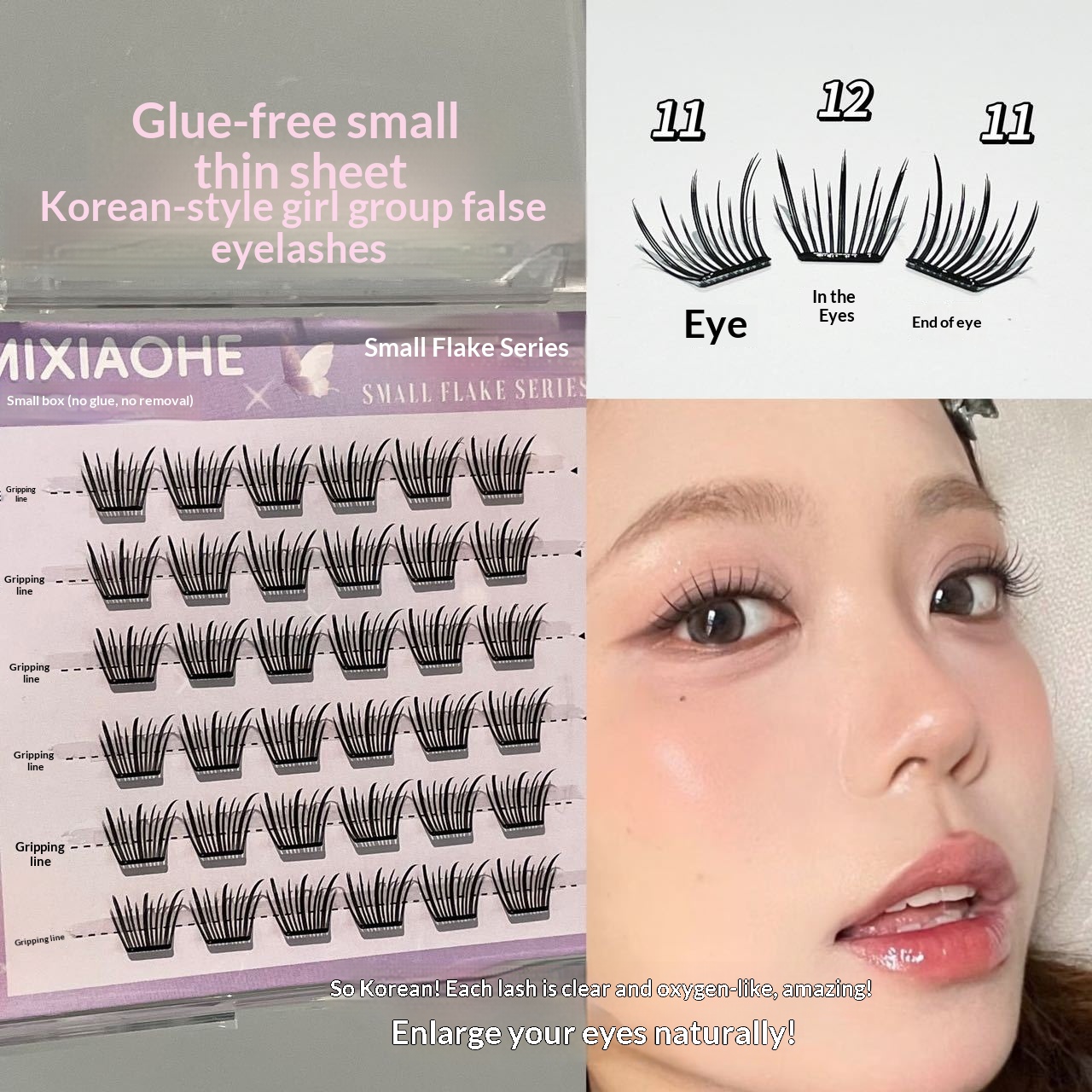 Mi Xiao Box Glue-Free Thin For Women, Self-Adhesive, Clear, Natural, Beginner-Friendly False Eyelashes_voghion.com