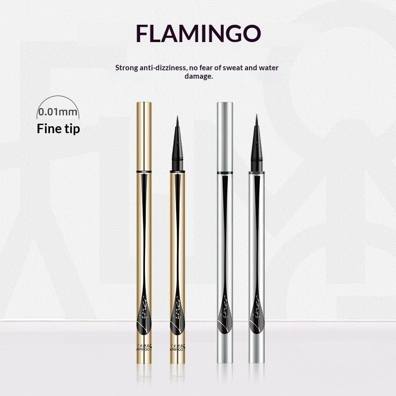 Flamingo Ever-changing Fine Tip Waterproof Sweatproof Smudge-proof Small Gold Eyeliner Liquid Pen Wholesale_voghion.com