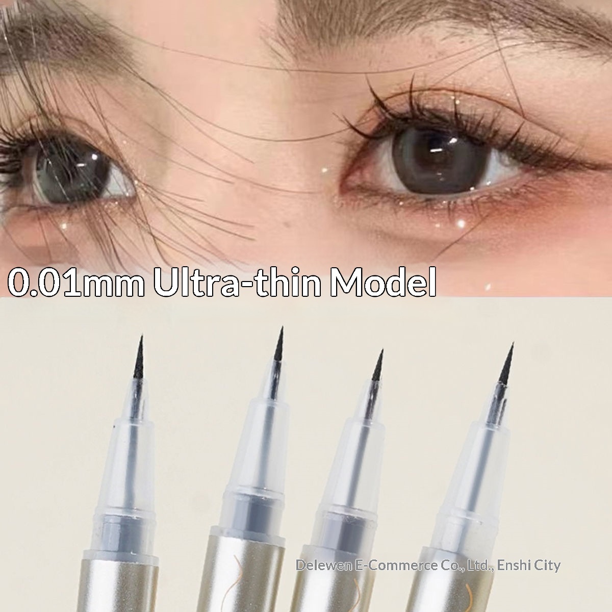 0.01mm Ultra-Fine Eyeliner Waterproof Sweat-Proof Smudge-Resistant Long-Lasting Ultra-Thin Soft Tip For Lower Eyelashes_voghion.com
