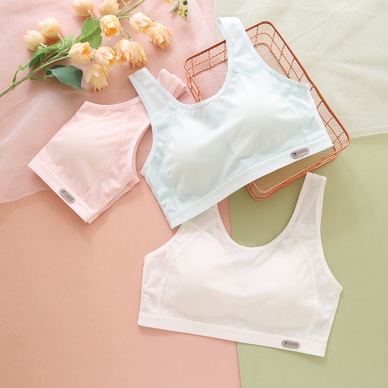 Surge Surge Girls' Underwear Developmental Period, Small Vest Middle And High School Students, Wide Shoulder Straps, Anti-Bump Bra_desvips.com