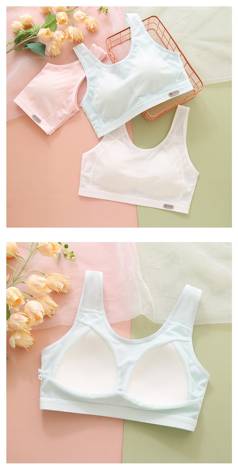 Surge Surge Girls' Underwear Developmental Period, Small Vest Middle And High School Students, Wide Shoulder Straps, Anti-Bump Bra_desvips.com