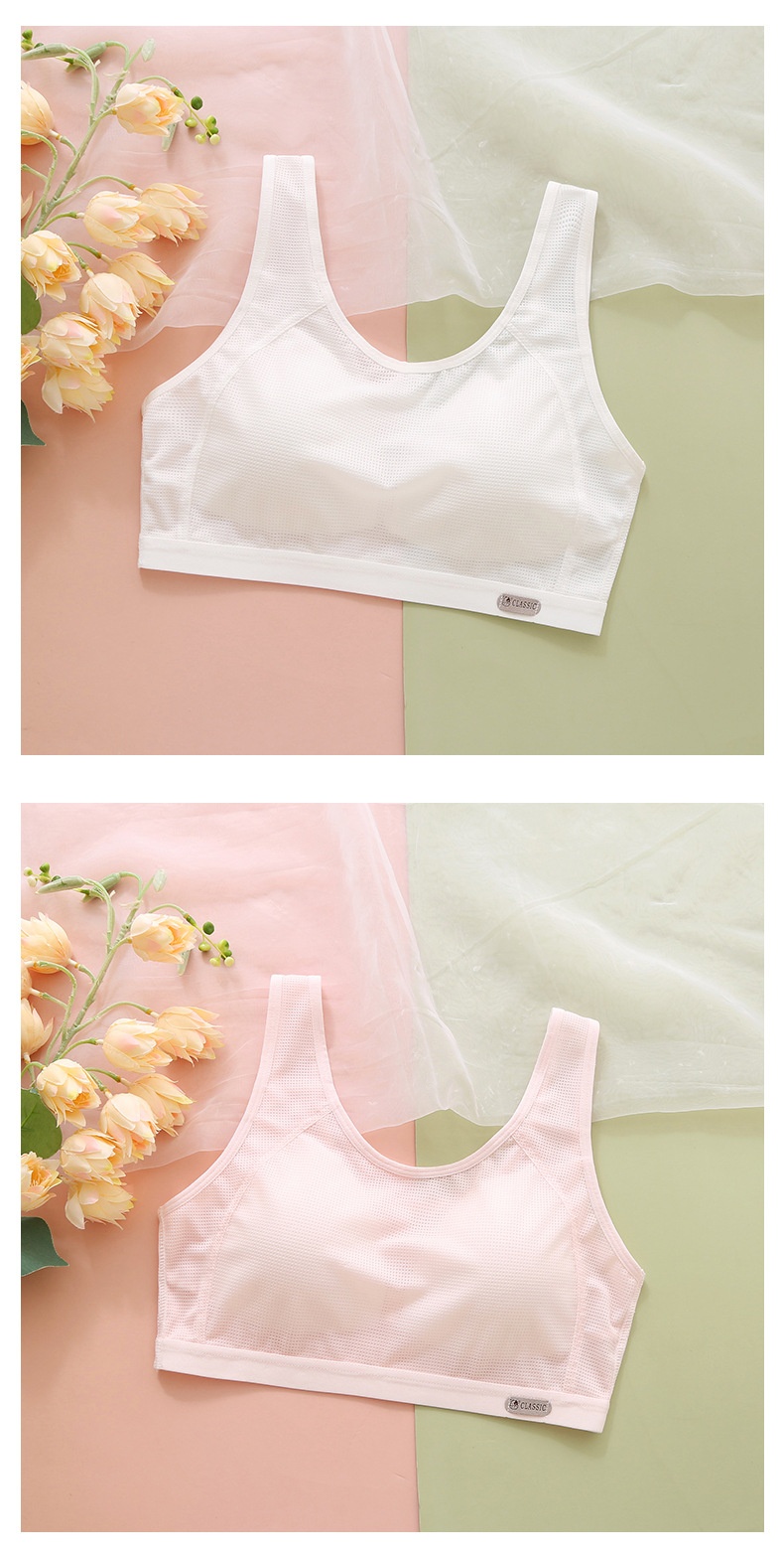Surge Surge Girls' Underwear Developmental Period, Small Vest Middle And High School Students, Wide Shoulder Straps, Anti-Bump Bra_desvips.com